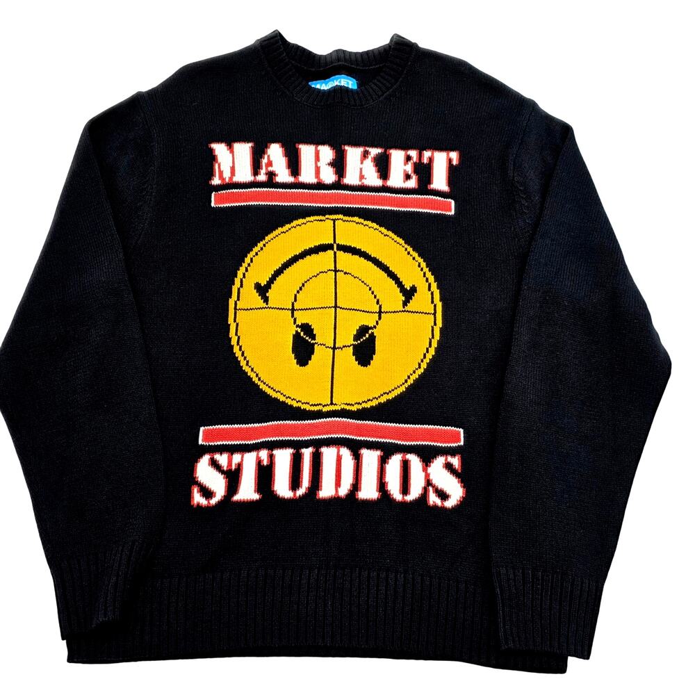 MARKET STUDIOS 'SMILEY FOCUS SWEATER' SIZE MED NWOT